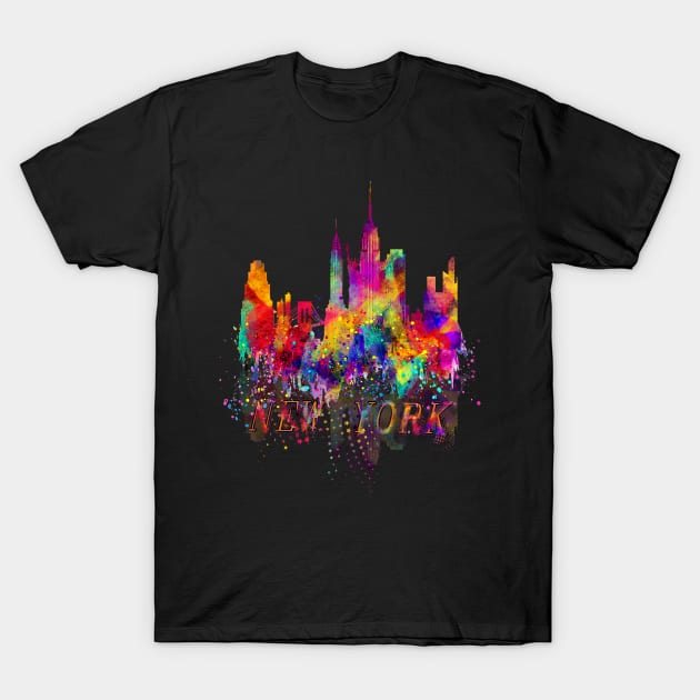 New York Skyline Colorful Souvenir T-Shirt by OwensAdelisass